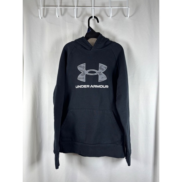 Under Armour Other - Under Armour Kids Youth Medium Black Camo Big Logo Fleece Pullover Hoodie YM